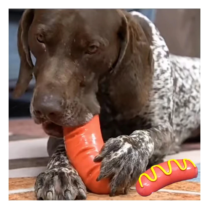 Роскошная резиновая игрушка для дрессировки собак от производителя американская колбаса Жевательная агрессивных жевателей мелких животных и кошек