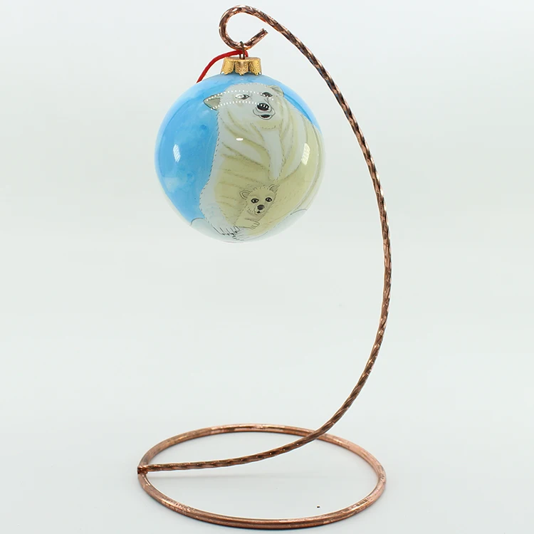 
high quality small glass ball christmas hand painted glass ball 