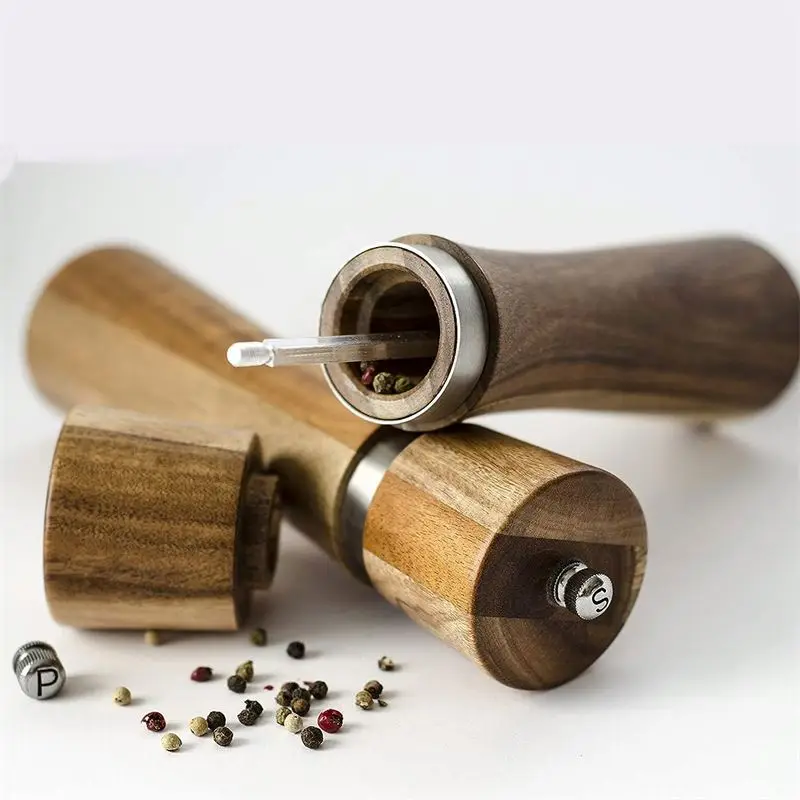 Kitchen Essential Pepper Grinder 2 In 1 Stainless Steel, Manual Salt And Pepper Mill Grinder Spice Shakers