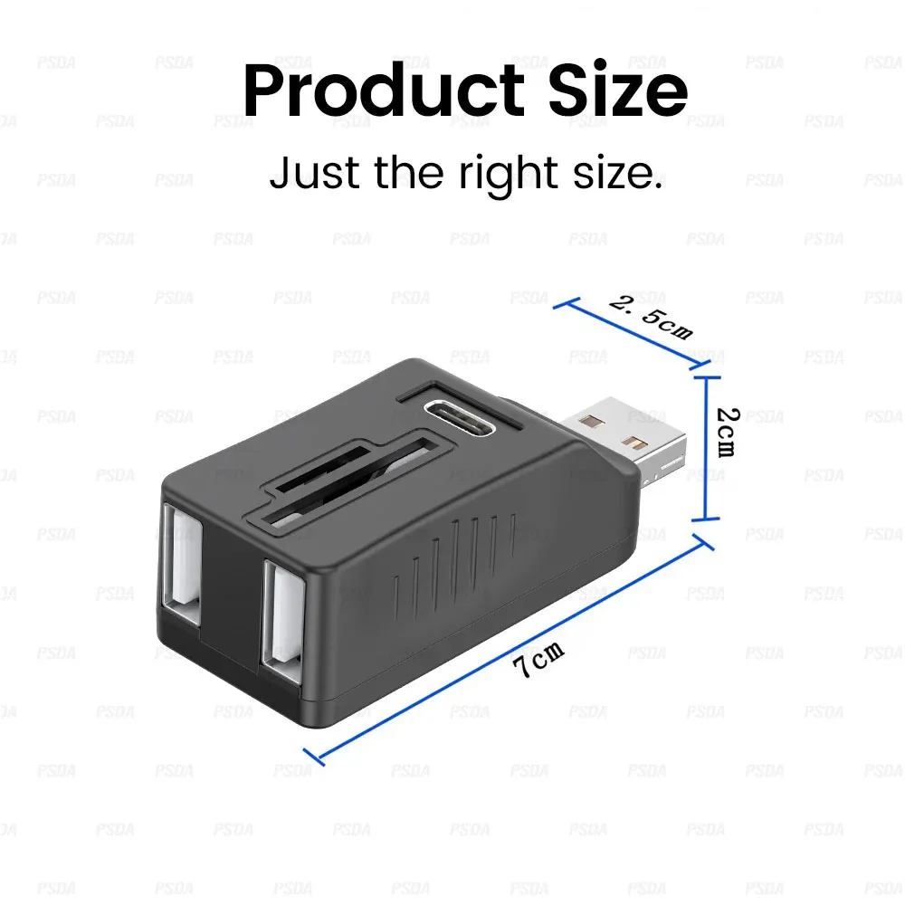 7-in- 1HUB 2.0 Reader USB 2.0 Splitter HUB ReadTF Memory Card Adapter Extender Docking Station Converter