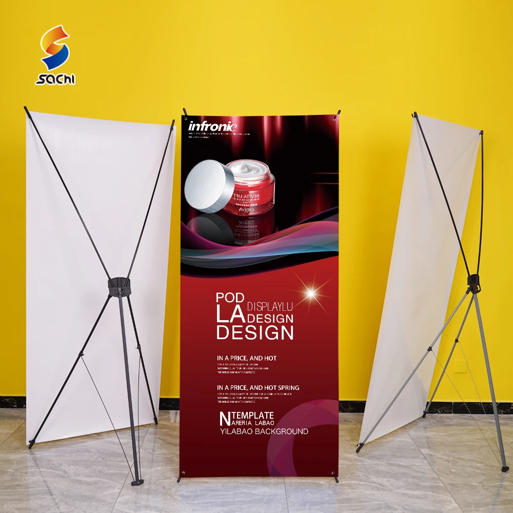 Factory Mini Tabletop X Banner Stand Pp Synthetic Printing A3 A4 Economic Mini X Banner Stand