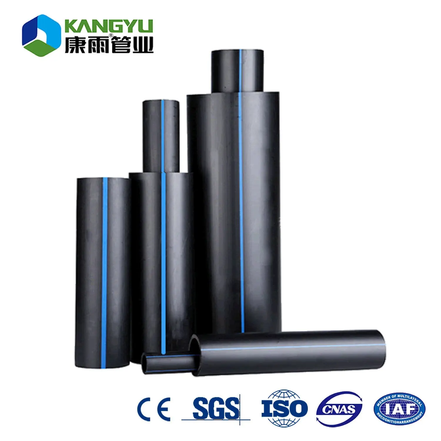 Труба Kangyu Полиэтиленовая гибкая труба HDPE для газовой ирригационной трубы черная дренажная трубка PE