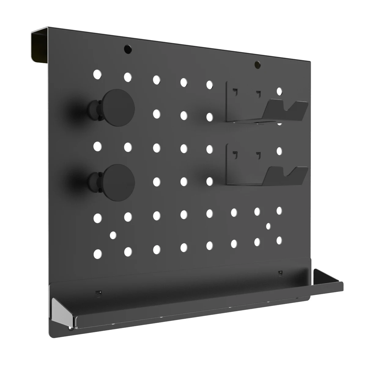 Steel Metal Peg Board Gaming Organizer Pegboard Shelf with Hooks Black White Red Wall Control Mount Tool Pegboard