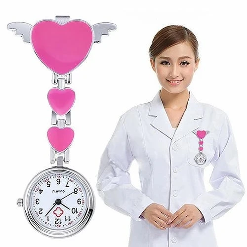 Wholesaler Fashion Women Lady Cute Love Heart Quartz Pocket Watch For Girls Gift Fob Brooch Nurse Watch