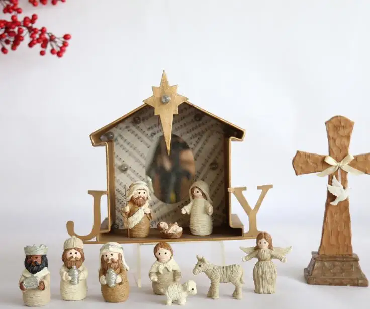 New Design Resin Small Nativity Set Wholesale Christmas Nativity Set Indoor Decor