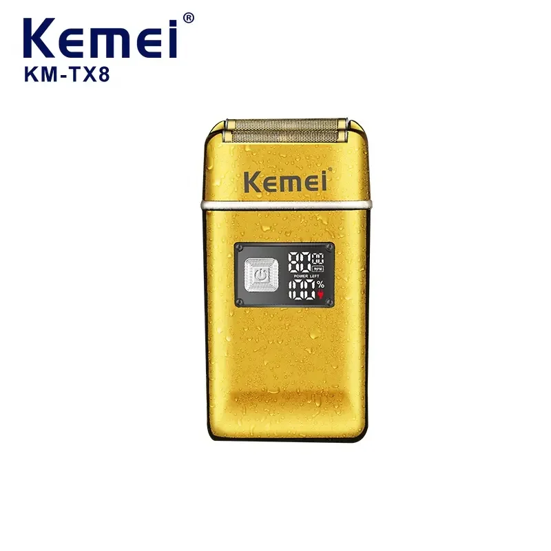 Professional Electric Foil Shaver Kemei KM-TX8 Waterproof Ipx6 Rechargeable Men Shaving Machine For Bald And Beard