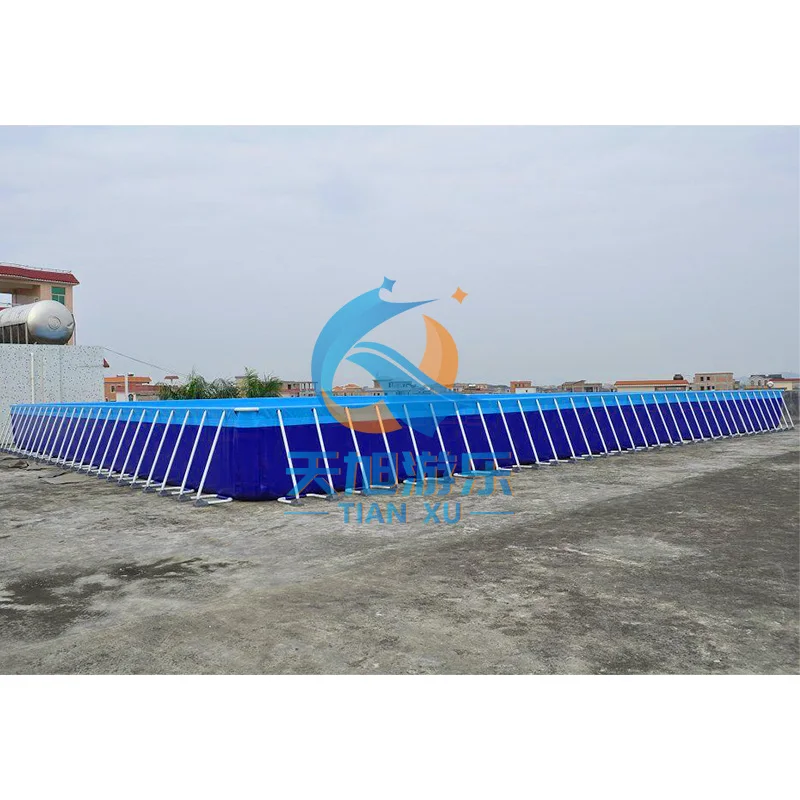 Outdoor Portable PVC Inflatable Rectangular Metal Frame Swimming Pool Stainless steel swimming pool for sale