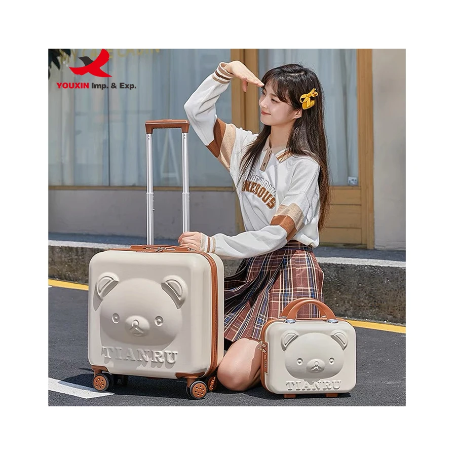 Fashionable Cartoon Travel Suitcase with Hand Bag Trolley Bag Fashion Women Suitcase Rolling Luggage set