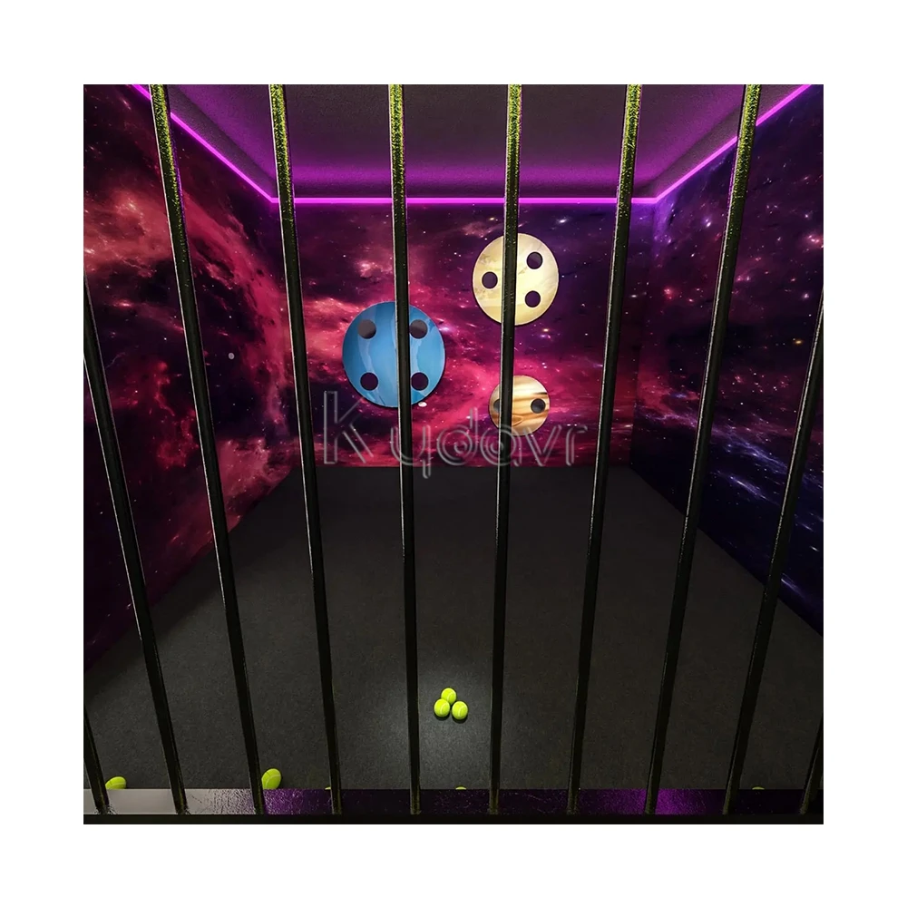 Indoor activate rotating led light targets flinger throwing hole interactive challenge kydavr throwing balls game machine