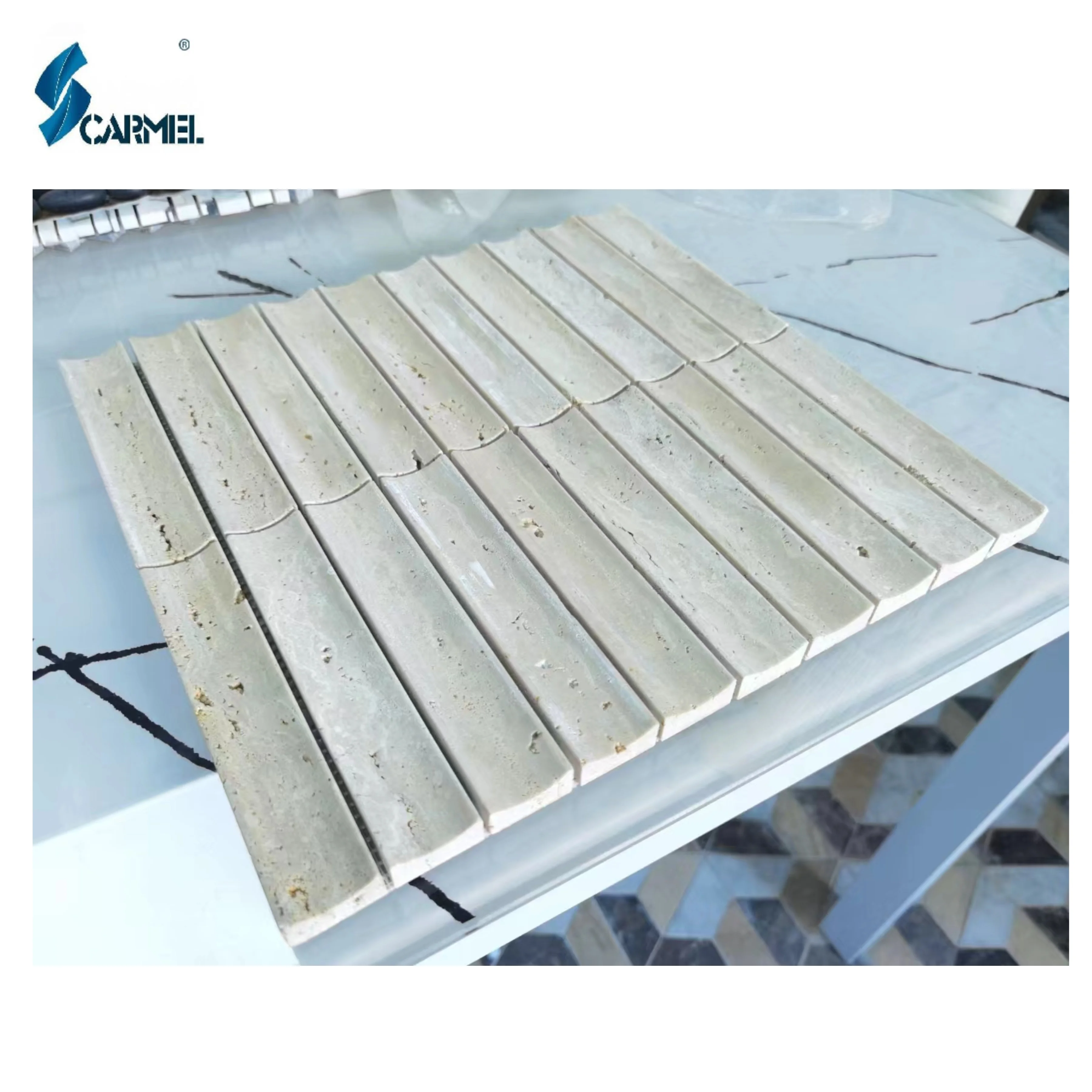 CARMEL STONE Wholesale White Marble Basalt Bathroom Wall Floor Tile Mosaic For Sale