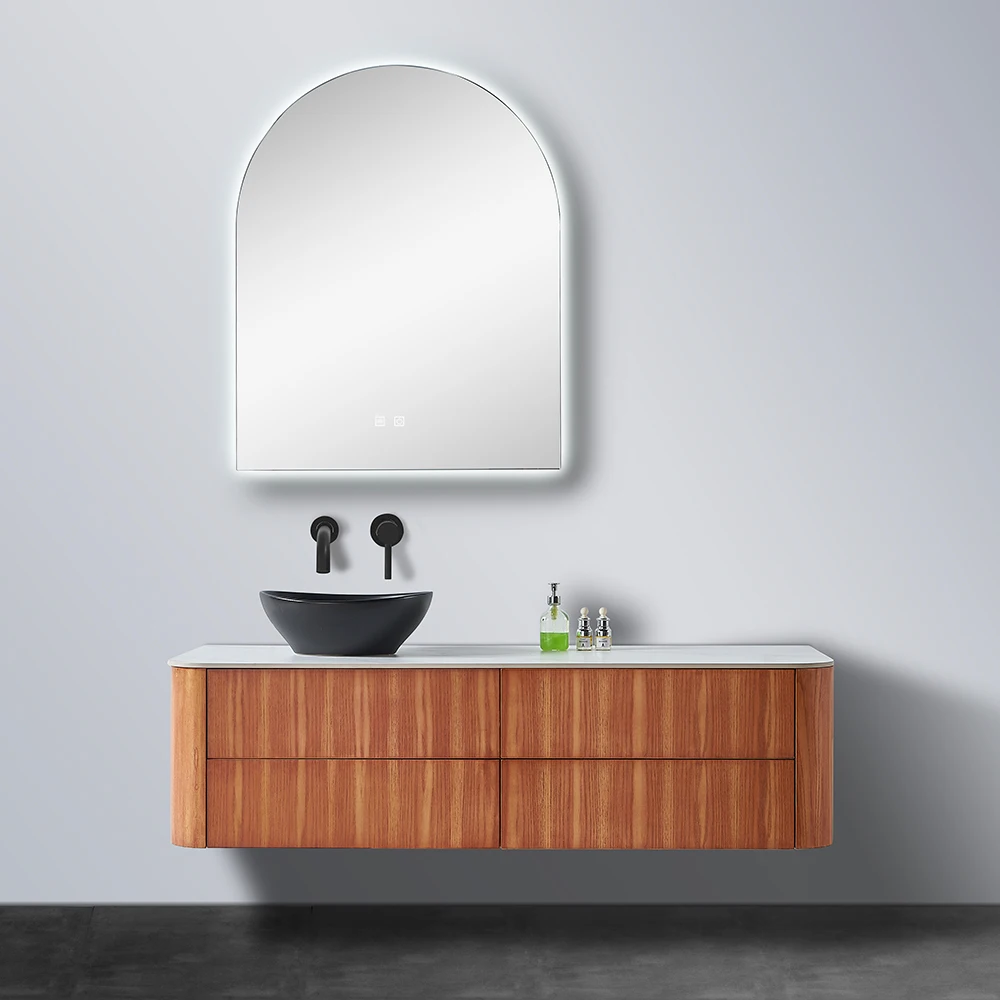 Modern Wall Hung Bathroom Furniture Waterproof Wooden Wall Mounted Single Sink Bathroom Vanity Cabinets