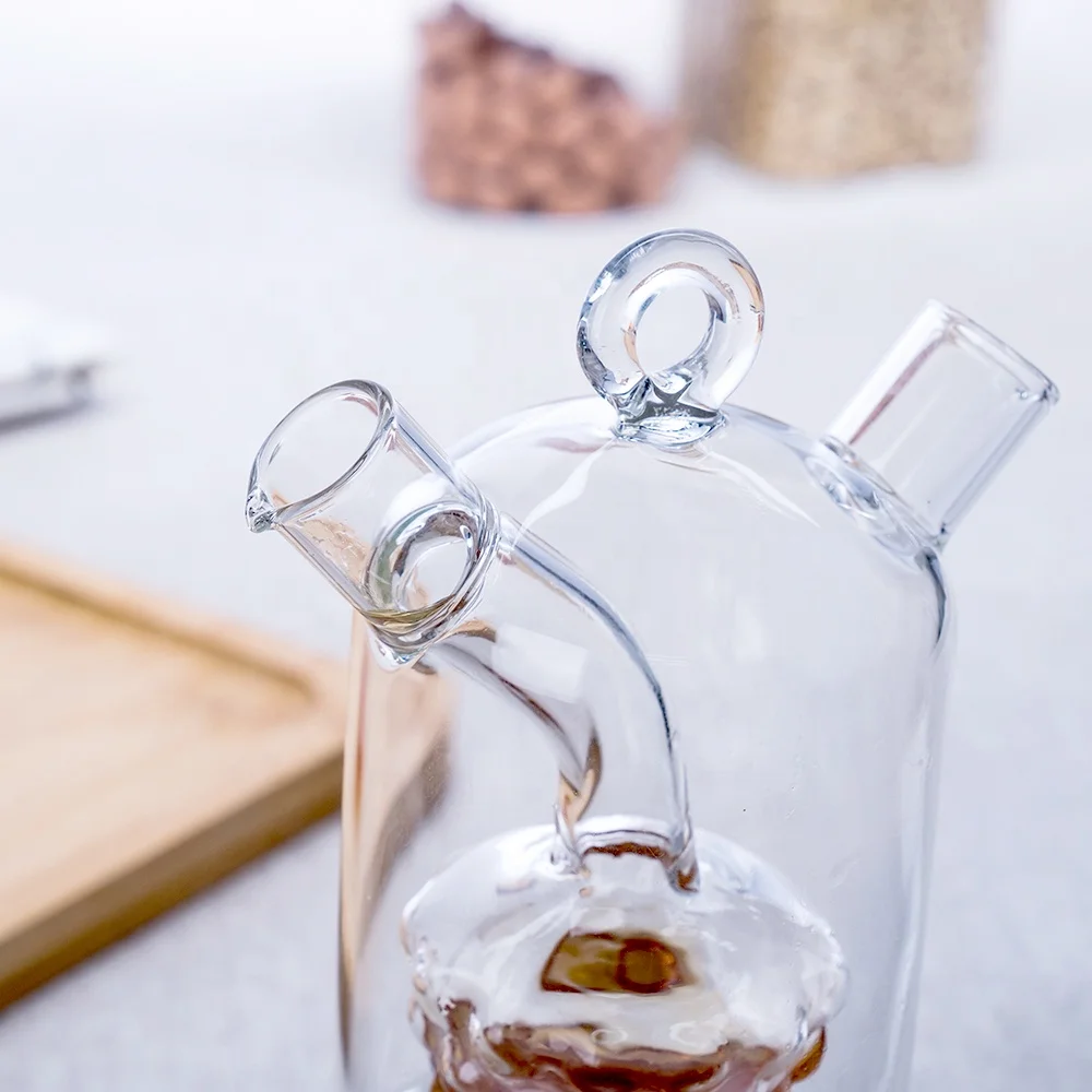 Hot Sale High borosilicate 2 in 1 oil vinegar bottle with Grape shape
