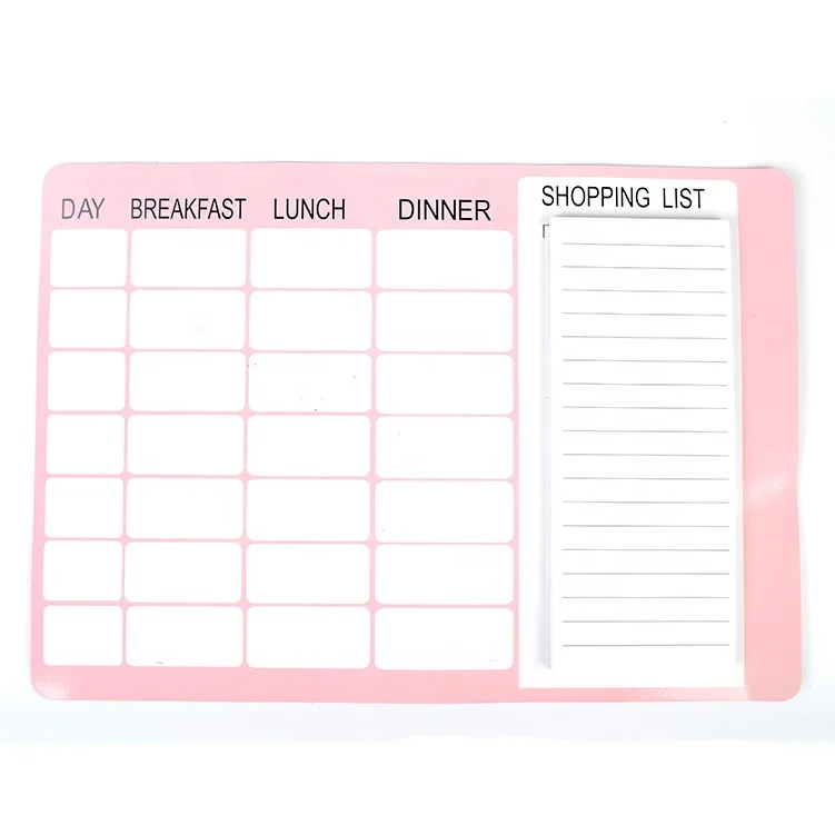 Flexible Magnet Rubber  Magnetic Sheet with memo pad Writable Magnetic Shopping List Fridge Magnet Note Pad