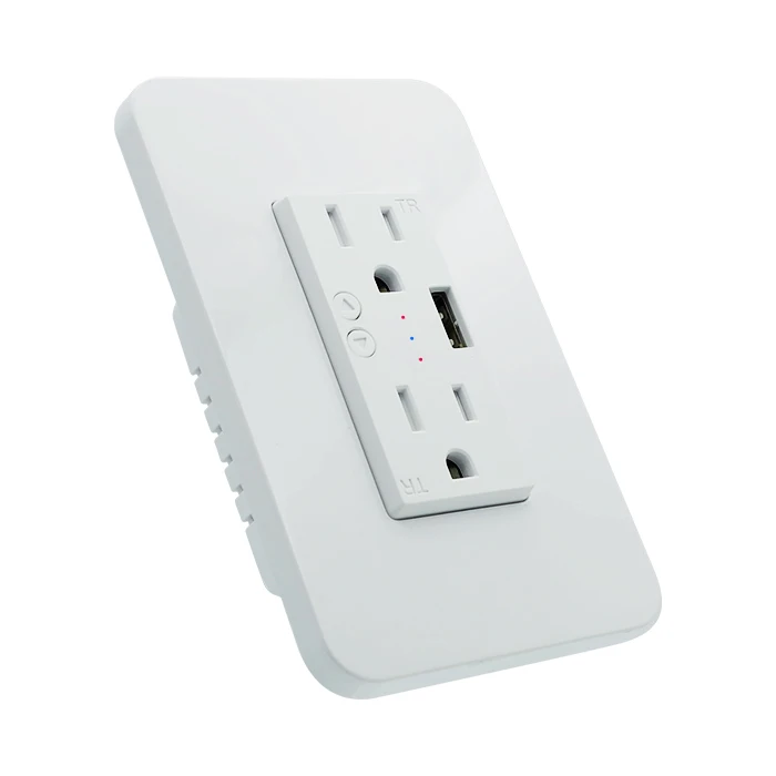New TUYA Alexa USB interface 2 way Double US Power Plug Wall Outlet WiFi Smart Socket