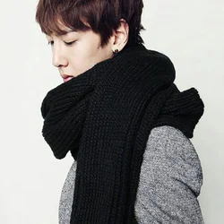 Wholesale Winter Warm Thick Other Scarves Couple Solid Shawls Pashmina Ladies Knitting Scarf Men Knitted Scarves for Women