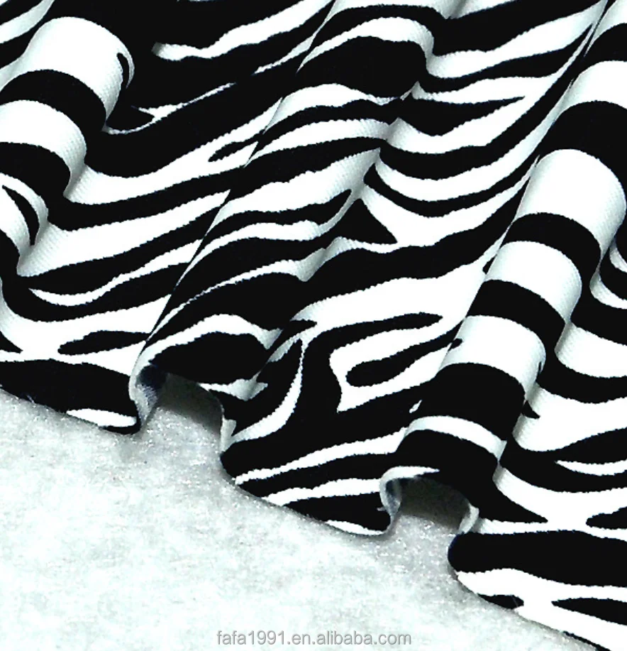 Nylon Spandex Zebra Textured Fabric Unique Swimwear Fabric Industrial Stretch Mesh Spandex Fabric