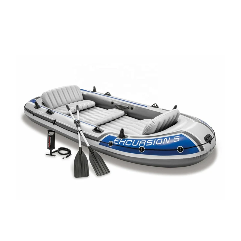 B07 Intex 68324 Excursion inflatable fishing kayak boat Inflatable 4 Persons rafting boat with Paddles&pump
