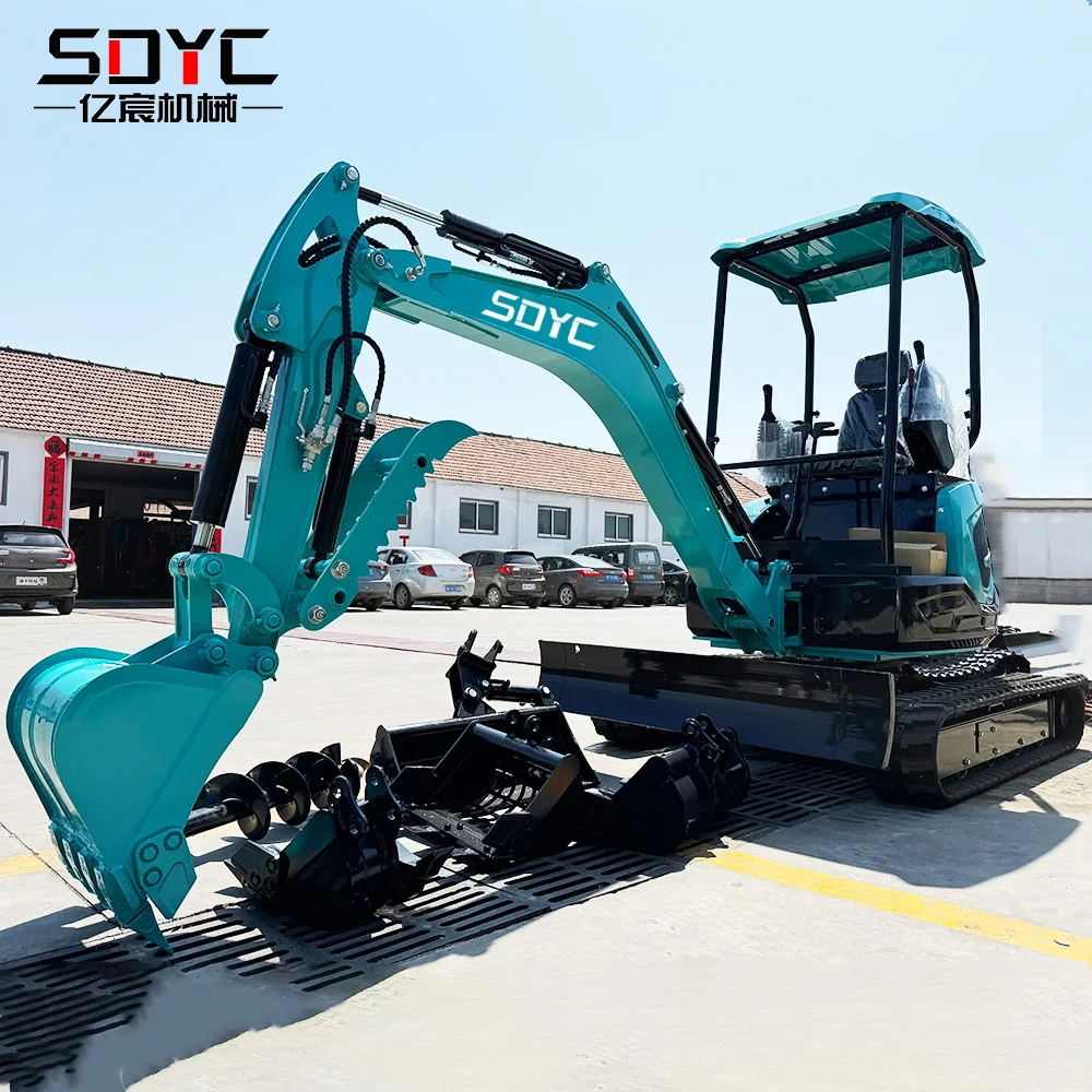 Free Shipping!!! CE EPA Farm Mini Excavator 0.8 ton 1 ton 2 .5 ton Micro bagger 3 Ton Kubota Mini Excavator With accessory