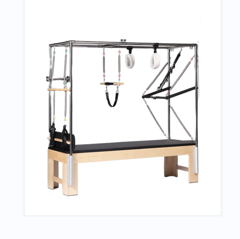 Wooden Equipment White Cadillac Pilates Reformers Home Gym Reformer Pilates Bed