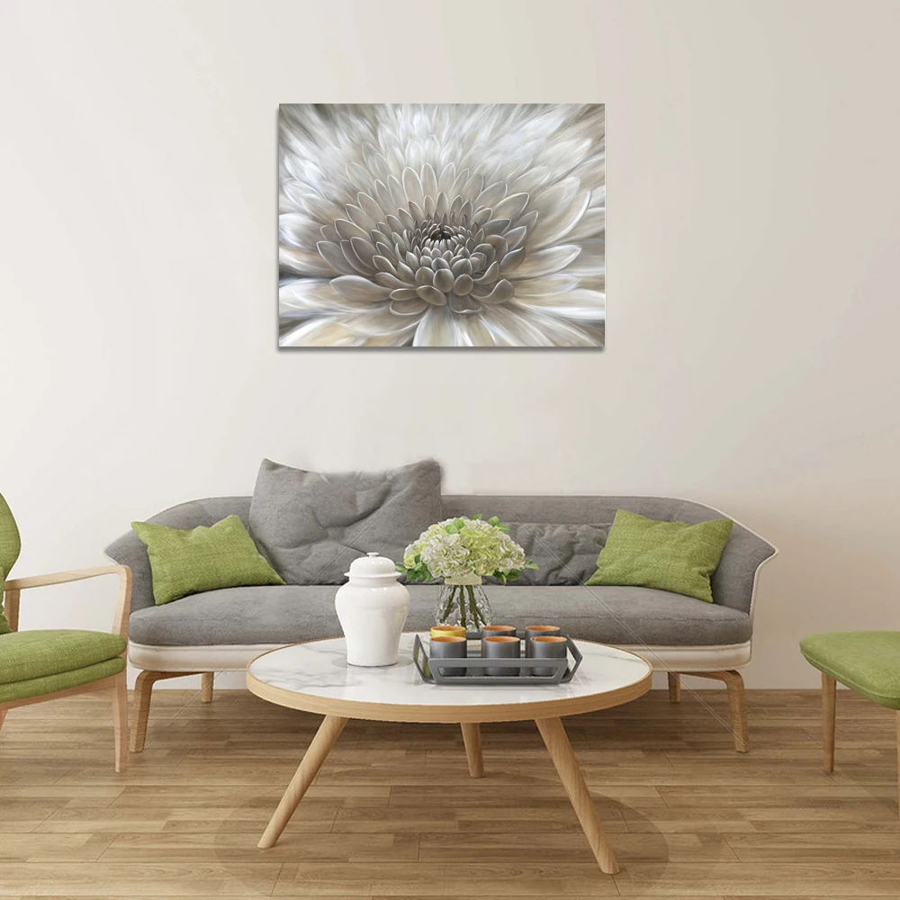Canvas Wall Art Painting Daisy Flower Head Big Flower Painting Wall Artwork Design