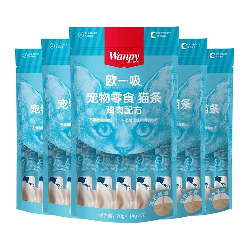 Лидер продаж полоски для кошек куриный тунец лосось 70 г влажные закуски домашних животных