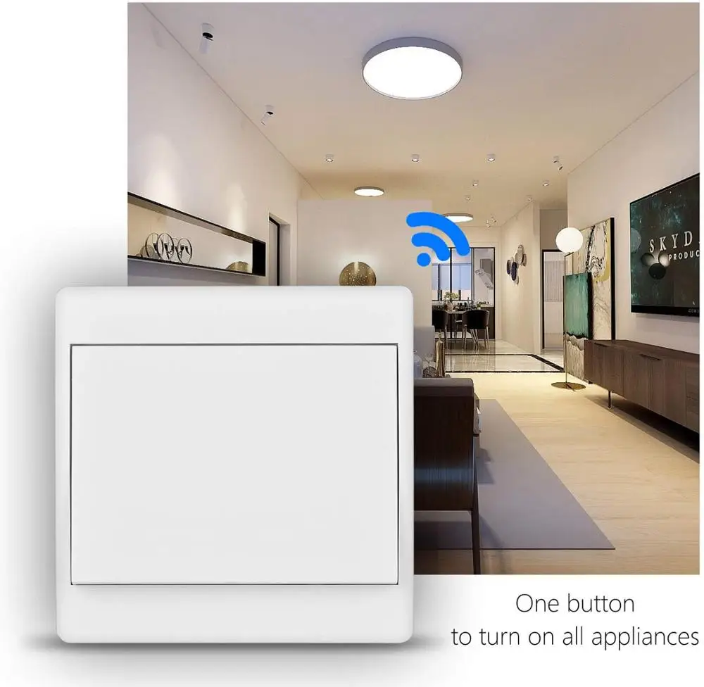 200M outdoor 50M indoor radio range for lamp device Wireless light set switch battery-free wall switch