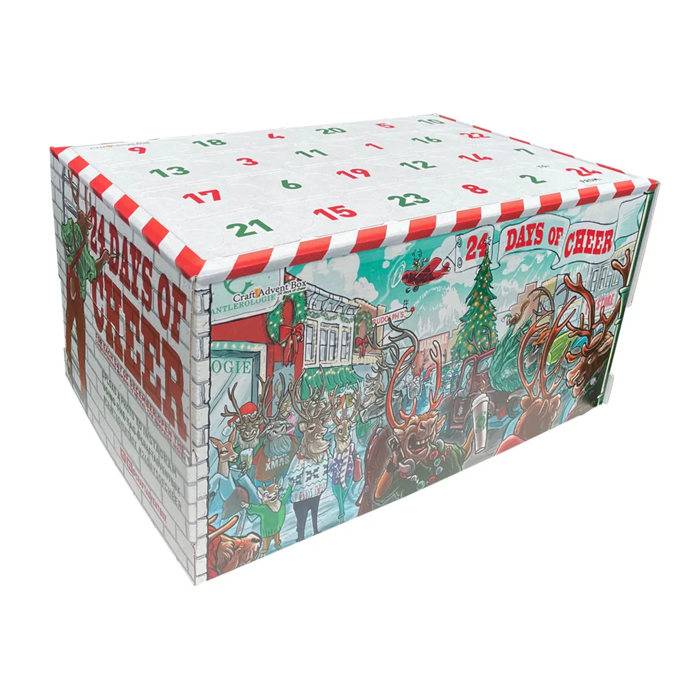 Beer Advent Calendar Box Wine Packaging Juice Corrugated Boxes Advent Calendar white cardboard Box For Christmas New Year Party