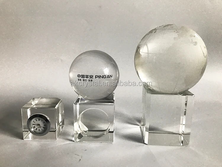 High Quality Home Desktop Souvenir Gift Clear Crystal Glass Sphere Rotating Display Stand Base