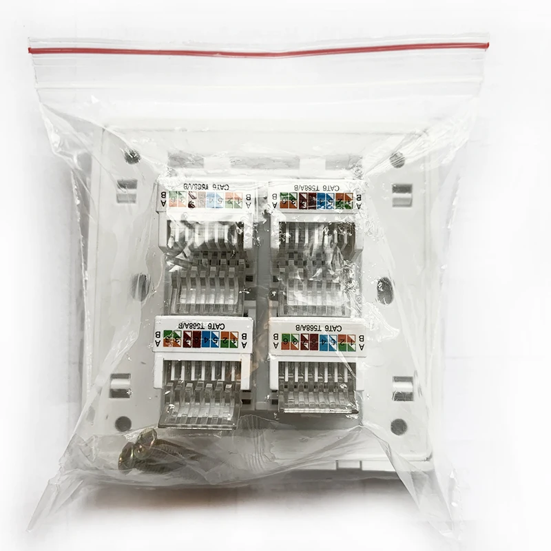 Made in China 86mm 4 port RJ45 8P8C Network Wall Face Plate