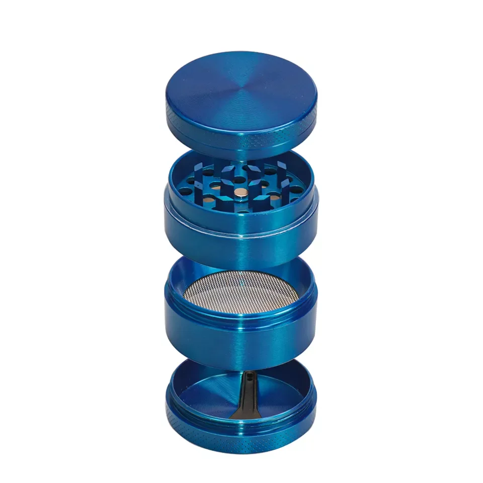 Wholesale Metal Zinc Alloy 40mm 50mm 55mm 63mm 4 Layers portable herb grinder custom color herbal grinder sample