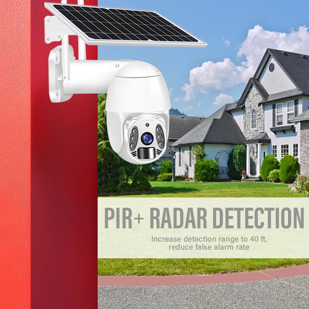 Solar camera 4G 360 PTZ Wireless Outdoor monitoring closed circuit television Security Cameras System