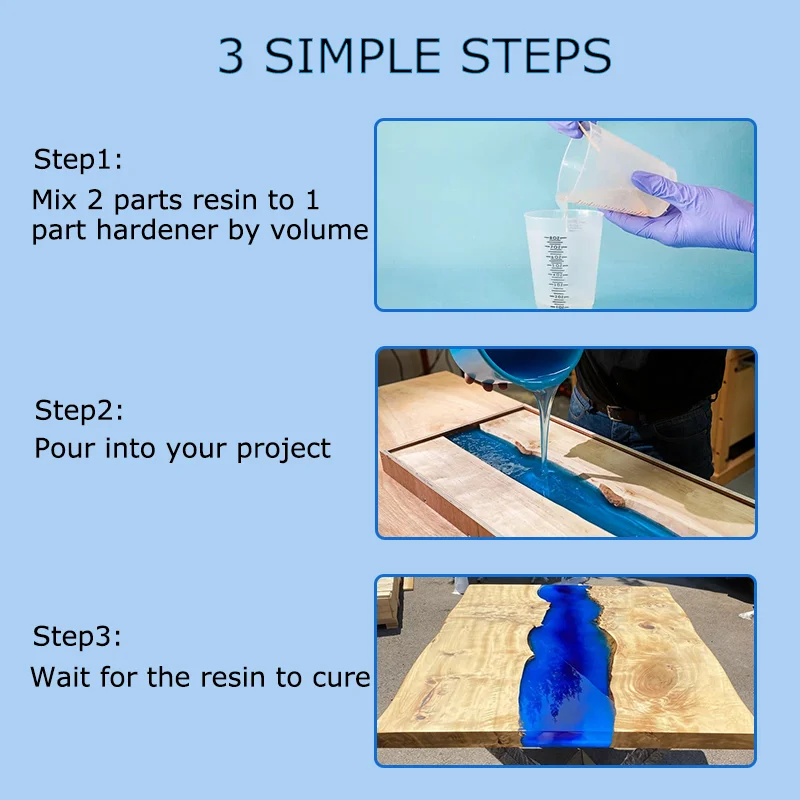 Factory Crystal Clear Deep Pour Casting Epoxy Resin UV Resistant for Wood River Table and Big Crafts