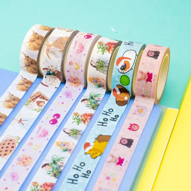 Factory Price Wholesale Custom Printed CMYK Color Art Decorative Waterproof Washi Tape Set