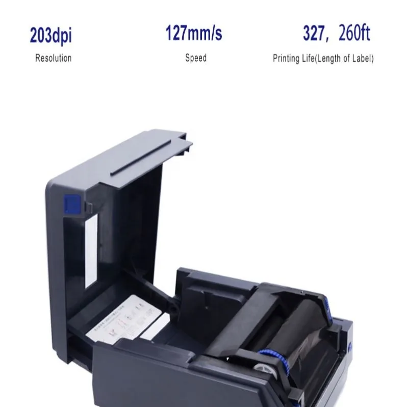 ATP TF401 Industrial Barcode Printer Ribbon Roll Capacity 300m 4 X 6 Thermal Label Barcode Printer Impresora Portatil