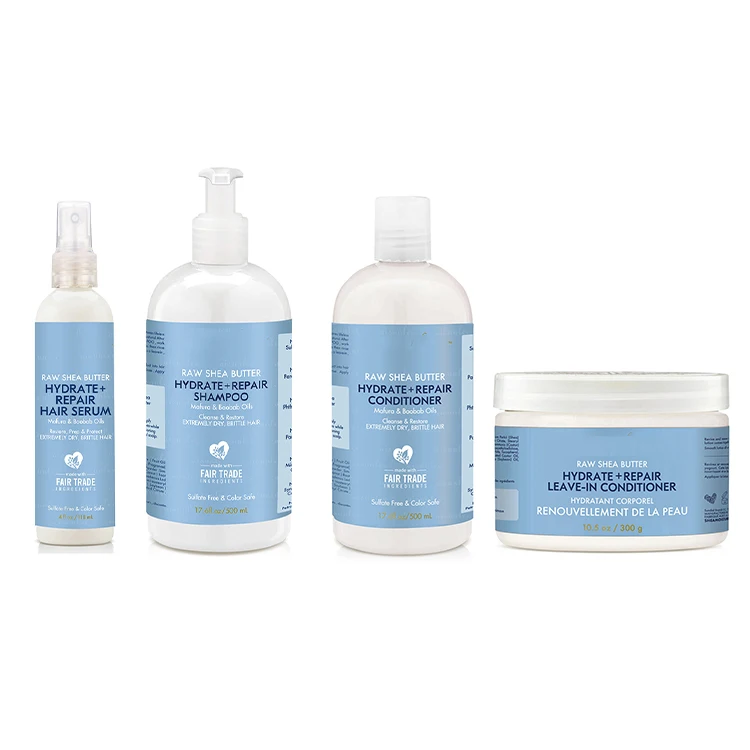 Wholesale Natural Biotin Deep Cleaning Free Sulfate Nourishing Leave In Conditioner Raw Shea Butter Hair Shampoo And Conditioner