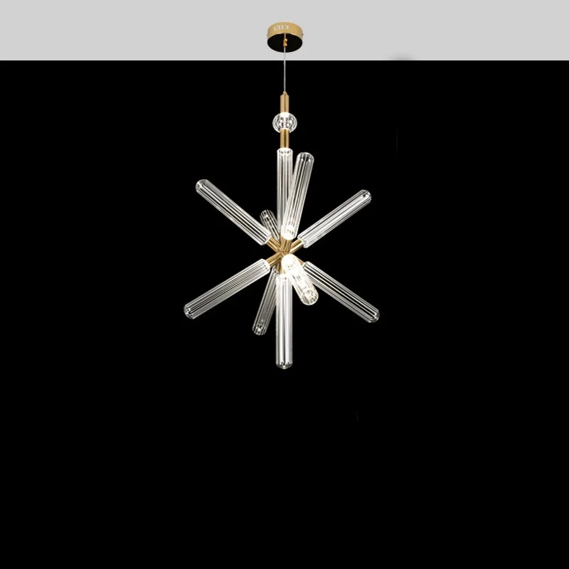 D1001 wholesale glass tube pendant light transparent glass led pendant lamp for living room