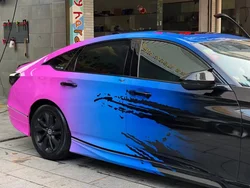 Hot selling car custom vinyl black blue pink custom gloss color changing film Car color changing dragon painting protective film