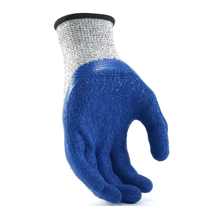 Semi-hanging 10 stitches grey voile blue wrinkle cotton latex resistant prick resistant repairrubber protective gloves