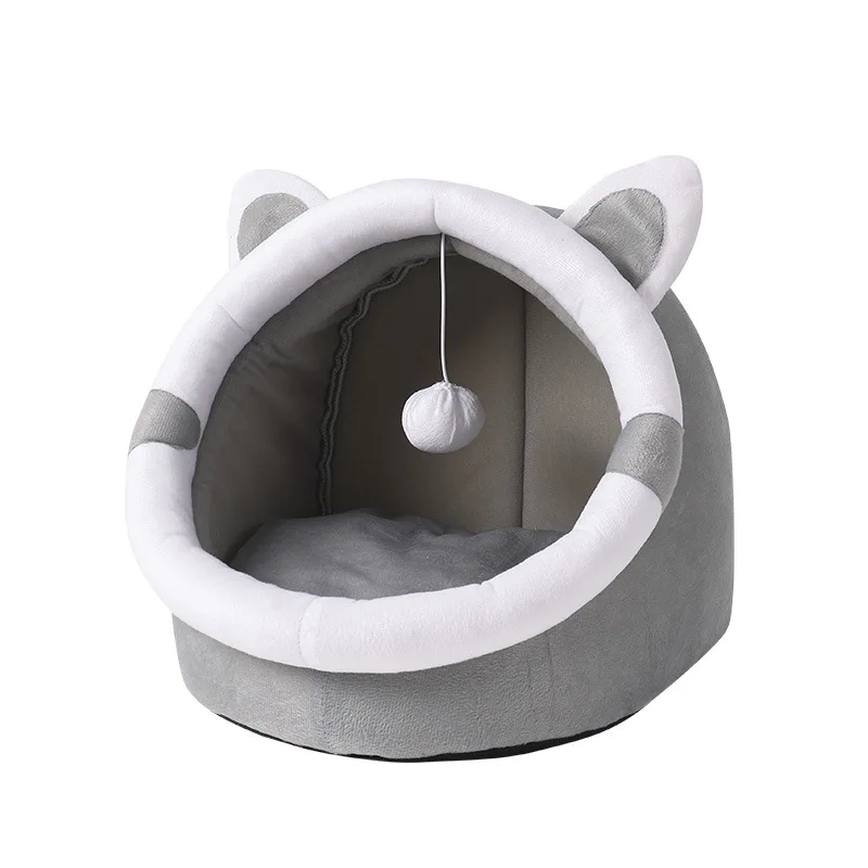 Cozy Cat Bed for Small Dogs Warm Pet Basket with Cushion Soft Cat House Tent Washable Dog Mat Bag for Cave Cats