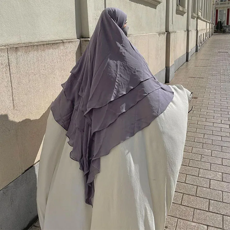Премиум-Тканевый турецкий слой Borkha Khimar 3 вуаль Малайзия хиджаб шифоновая молитвенная абайя юбка