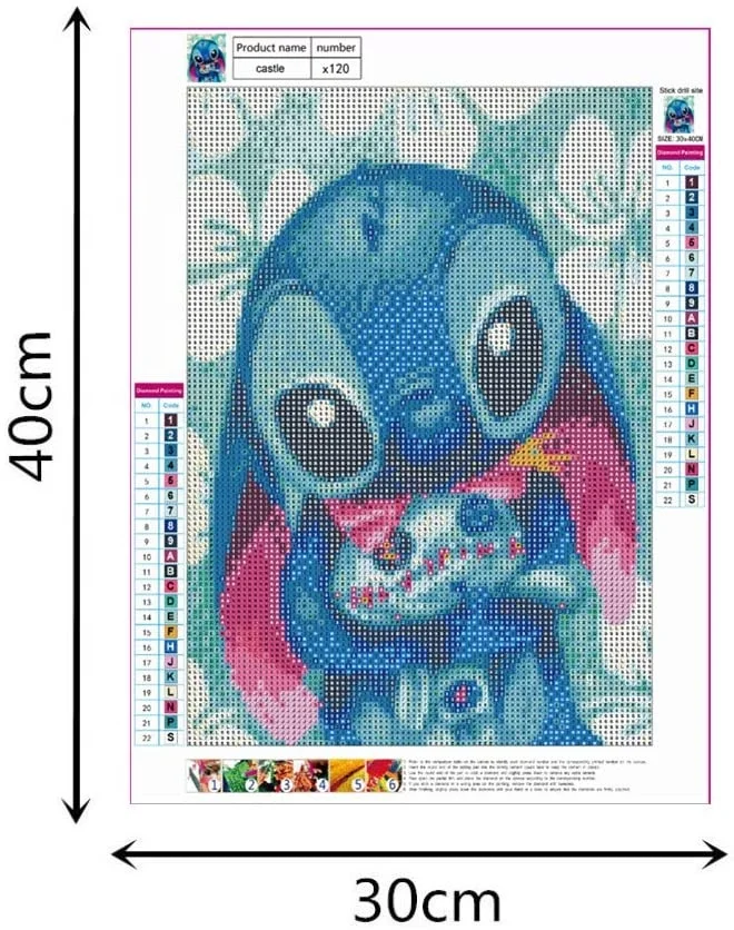 Wholesale Cartoon Stitch 5D Diamond Painting Full Drill Cross Kits DIY Mosaic Rhinestone Home Decor Bedroom Wall Painting