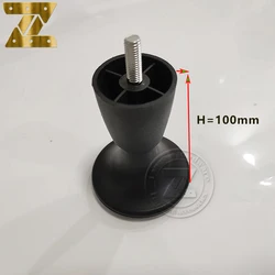 100mm sofa legs plastic used for sofa and cabinet furniture leg black round traditional sofa accessories support leg  With screw