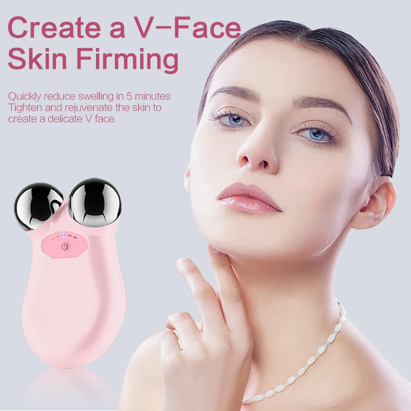 Beauty Equipment Face Lift Up Skin Tighten Firming Red Light Ion Microcurrent Mini Facial Skin Toning Home Use beauty Device