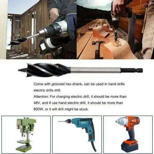 High Quality Oem 6-38mm,1/4' to 1-1/2' Flat Spare Core Drill Bit Hex Straight Shank Wood Auger Drill Bit Set
