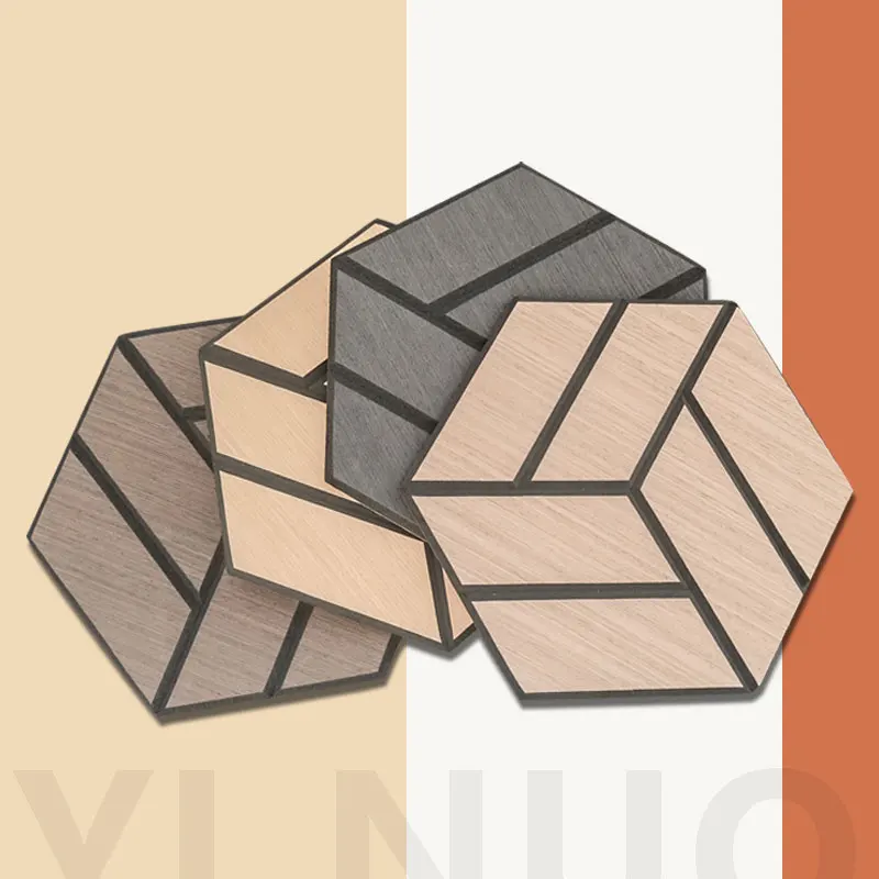 Modern Design Hexagon  Polyester Acoustic Panels for Living Room Bedroom Hotel