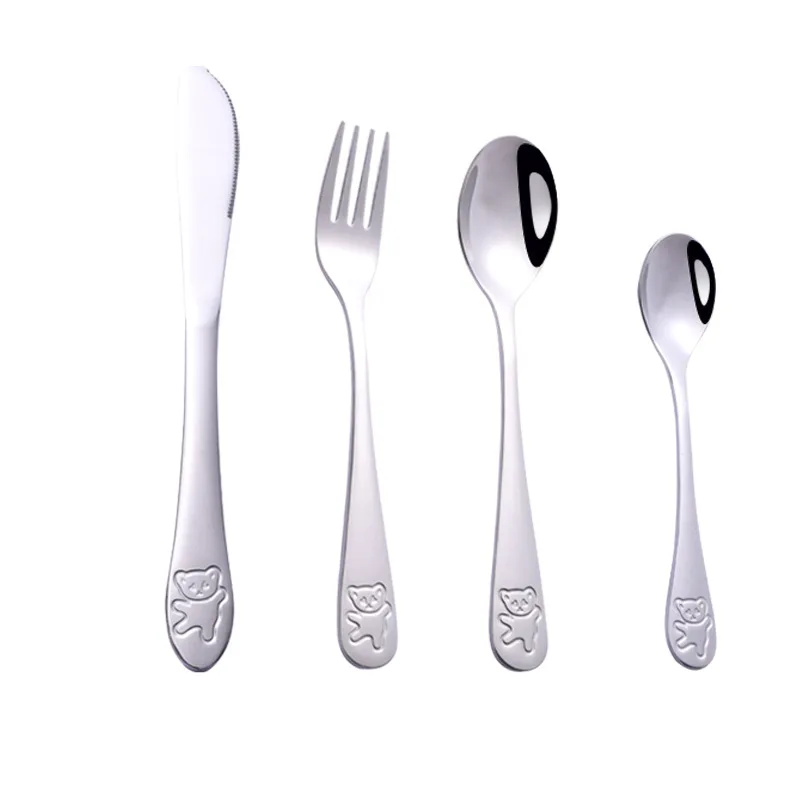 Stainless Steel Cute bear Teaspoon Coffee Tea Drink Spoon Dessert Snack Scoop Ice Cream Mini Spoons Tableware