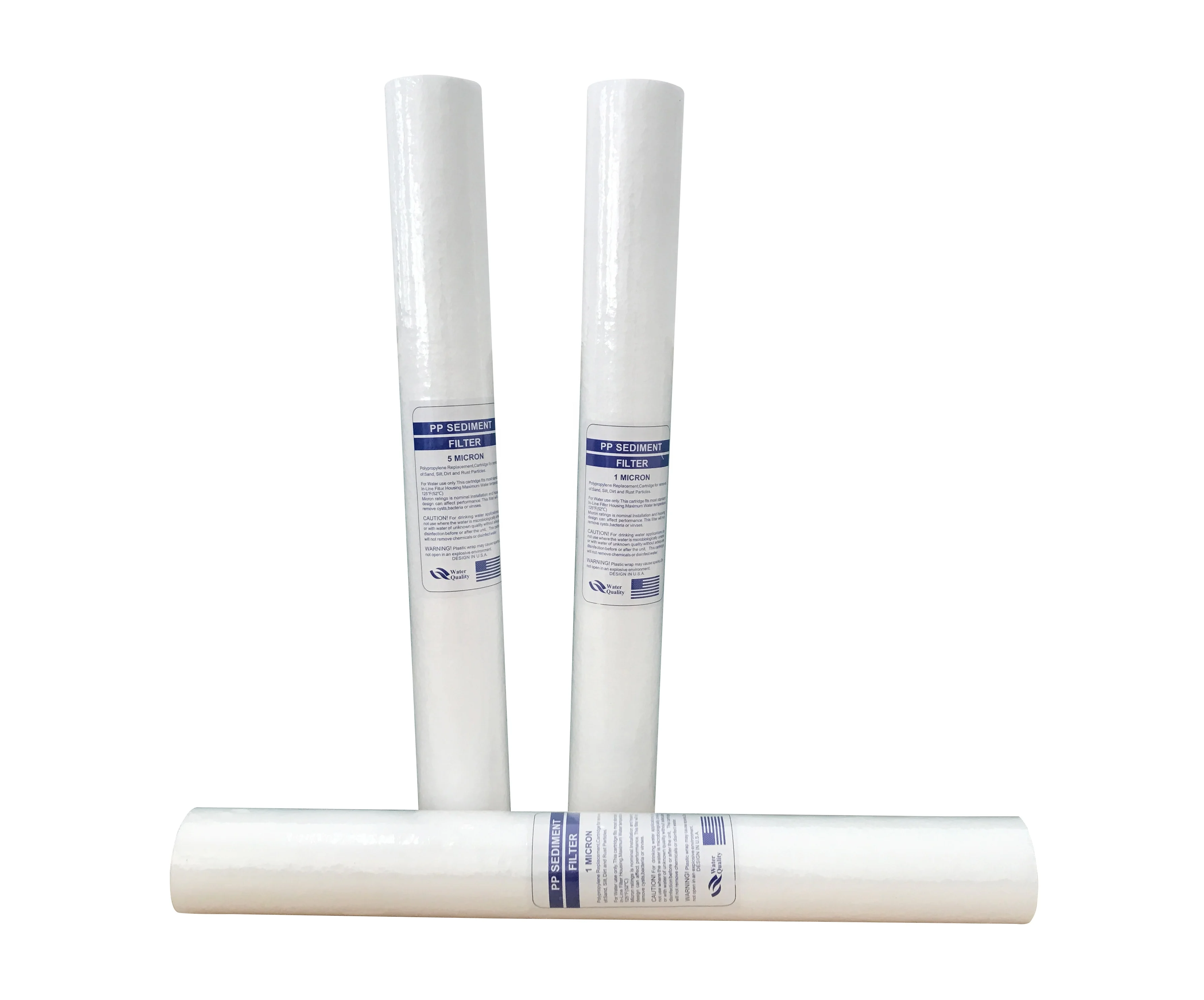 20 inch 2.5 inch diameter sediment water pp filter cartridge melt blown polypropylene 1 micron 5 micron 10 micron