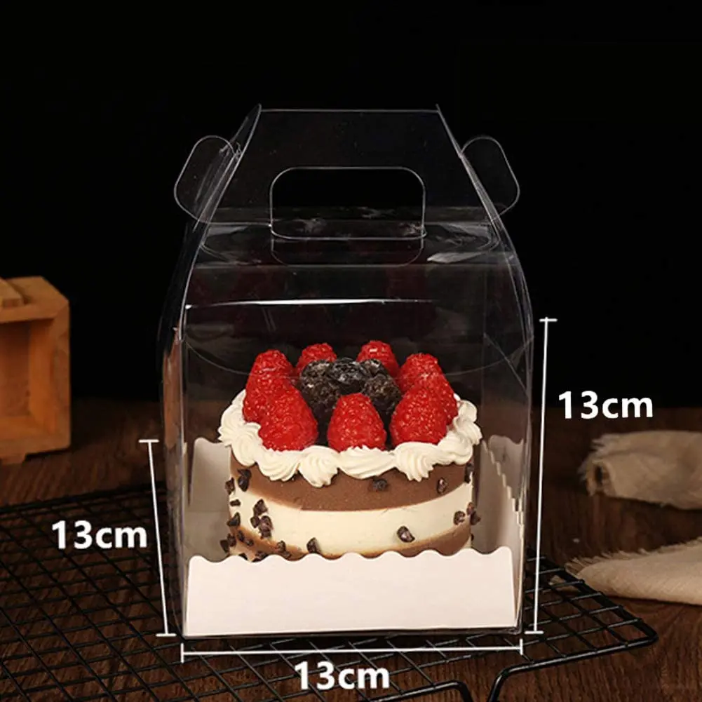 Plastic Square Tall Cake box 12 x 12 x 6 Inches Clear Plastic Box With Handles Cake Box Triangle