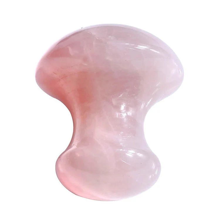 Chinese factory direct facial slimming massage tool scraping therapy tool rose quartz jade mushroom for SPA