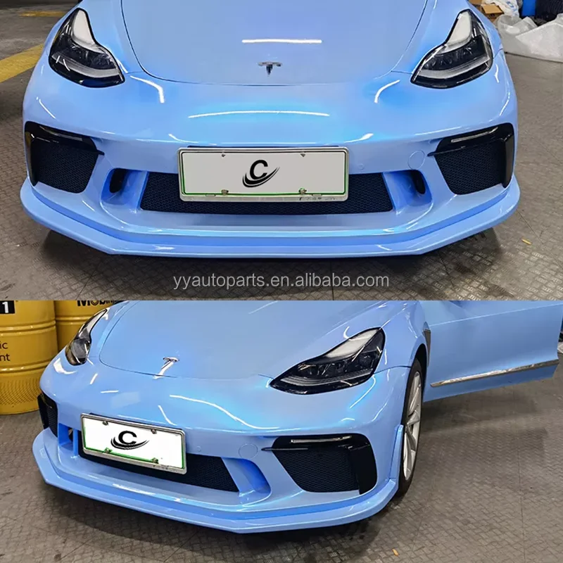 Factory OEM/ODM Auto Body Parts Front Bumper For Tesla Model 3 Car Bumper with Fog Light 2017 Year
